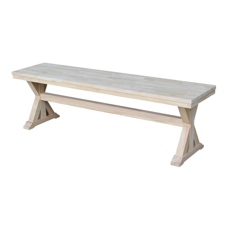 INTERNATIONAL CONCEPTS Canyon Collection Solid Bench, Unfinished BE-6015T